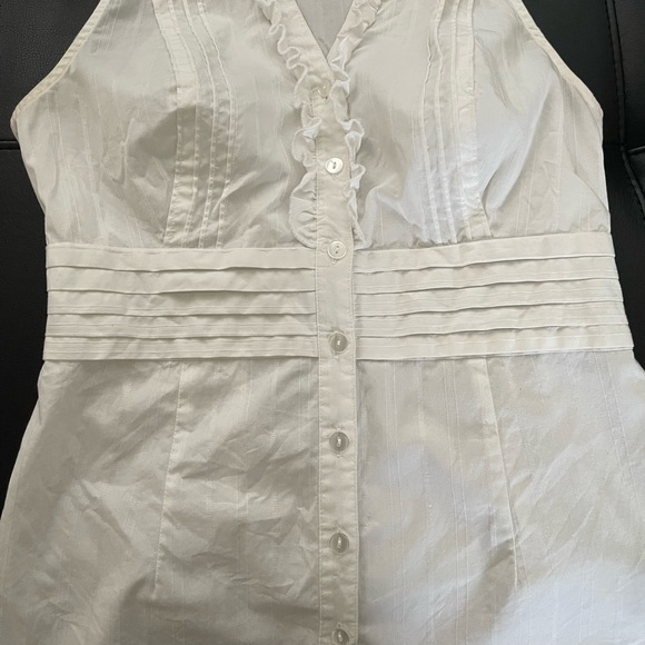 White Pin-tuck Halter Top - Picture 4 of 4